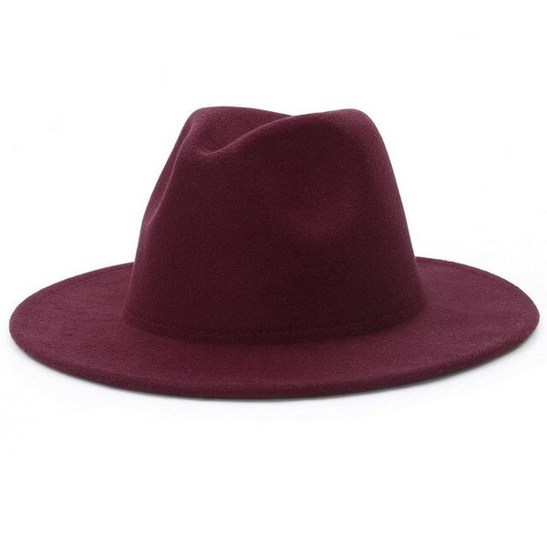 Brim Fedora Hat For Women Solid Color