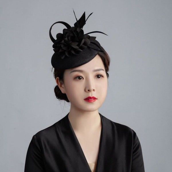 Handmade Brand Feather Fascinator Hat Hair Clip Women