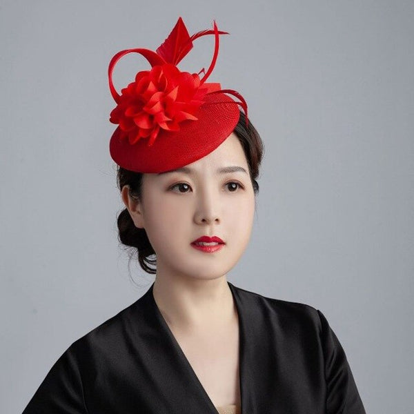 Handmade Brand Feather Fascinator Hat Hair Clip Women