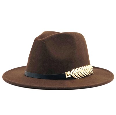 New Wool Fedora Hat Hawkins Felt Cap Wide Brim