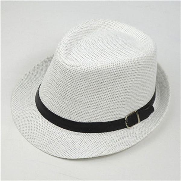 Retro Straw Fedoras Plaid Hats Cap Classic Version