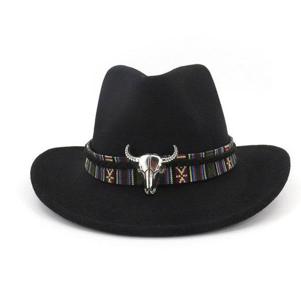 Wide Brim Western Cowboy Jazz Cap  Wool Felt Fedora Hats