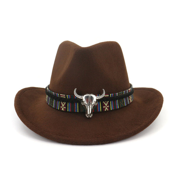 Wide Brim Western Cowboy Jazz Cap  Wool Felt Fedora Hats