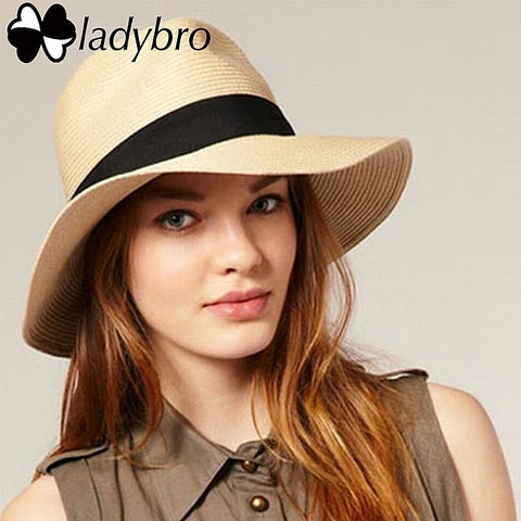 Ladybro Summer Women's  Wide Brim Beach Sun Hat