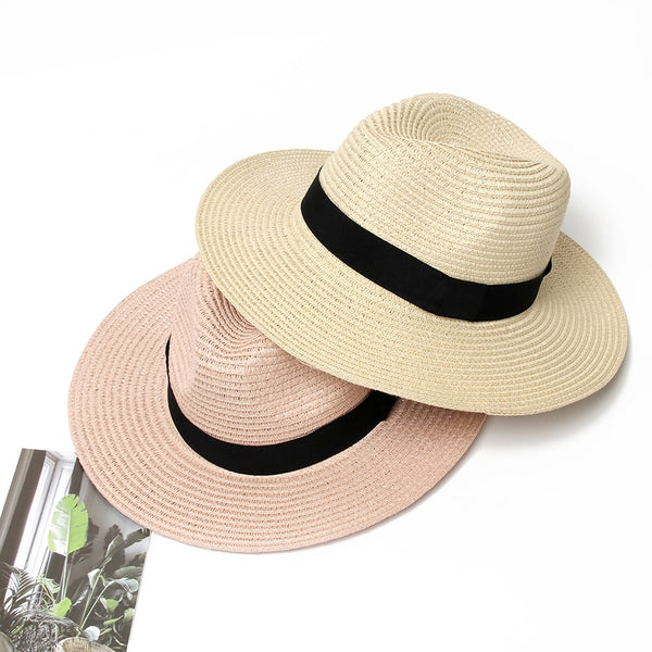 Summer Hat Women Panama Straw Hat Fedora Hats