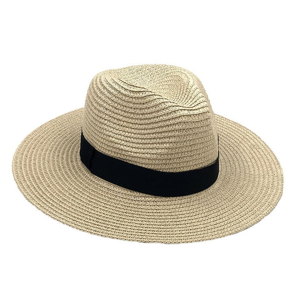 Vintage Panama Hat Men Straw Fedora  Summer Beach